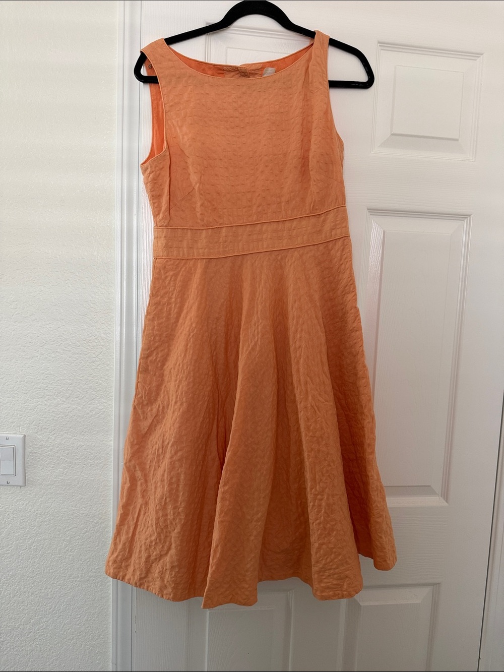 J. Crew Sleeveless A-Line Dress in Peach Orange
